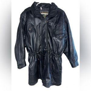 Real Leather Vintage Crocodile Coat - Korea Club 1994